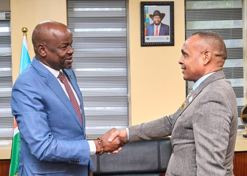 South Sudan Vice President Dr. Benjamin Bol Mel Kuol meeting with Major General Yitayal Gelaw Bitew CTSAMVM Chairperson.