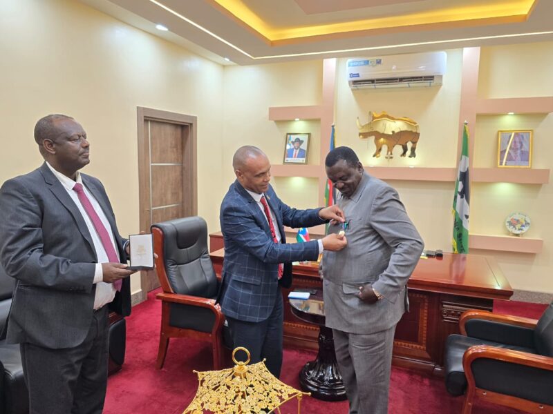 courtesy visit to H.E. Lt. Gen. Rabi Mujung, the Governor of Central Equatoria State