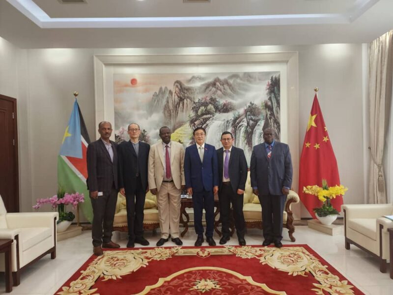 Chairperson of CTSAMVM, Maj. Gen. Teshome Anagaw, meeting with H.E. Ma Qiang, the Ambassador of the People’s Republic of China to the Republic of South Sudan